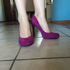 Magenta Suede Heels